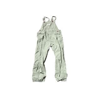 Oshkosh Girl's 5T Sage Green Cotton Overalls w/ Floral print pattern accent
